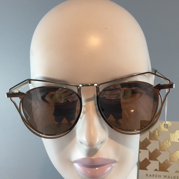 NWT Karen Walker Simon Round Mirrored Sunglasses - Picture 2 of 8
